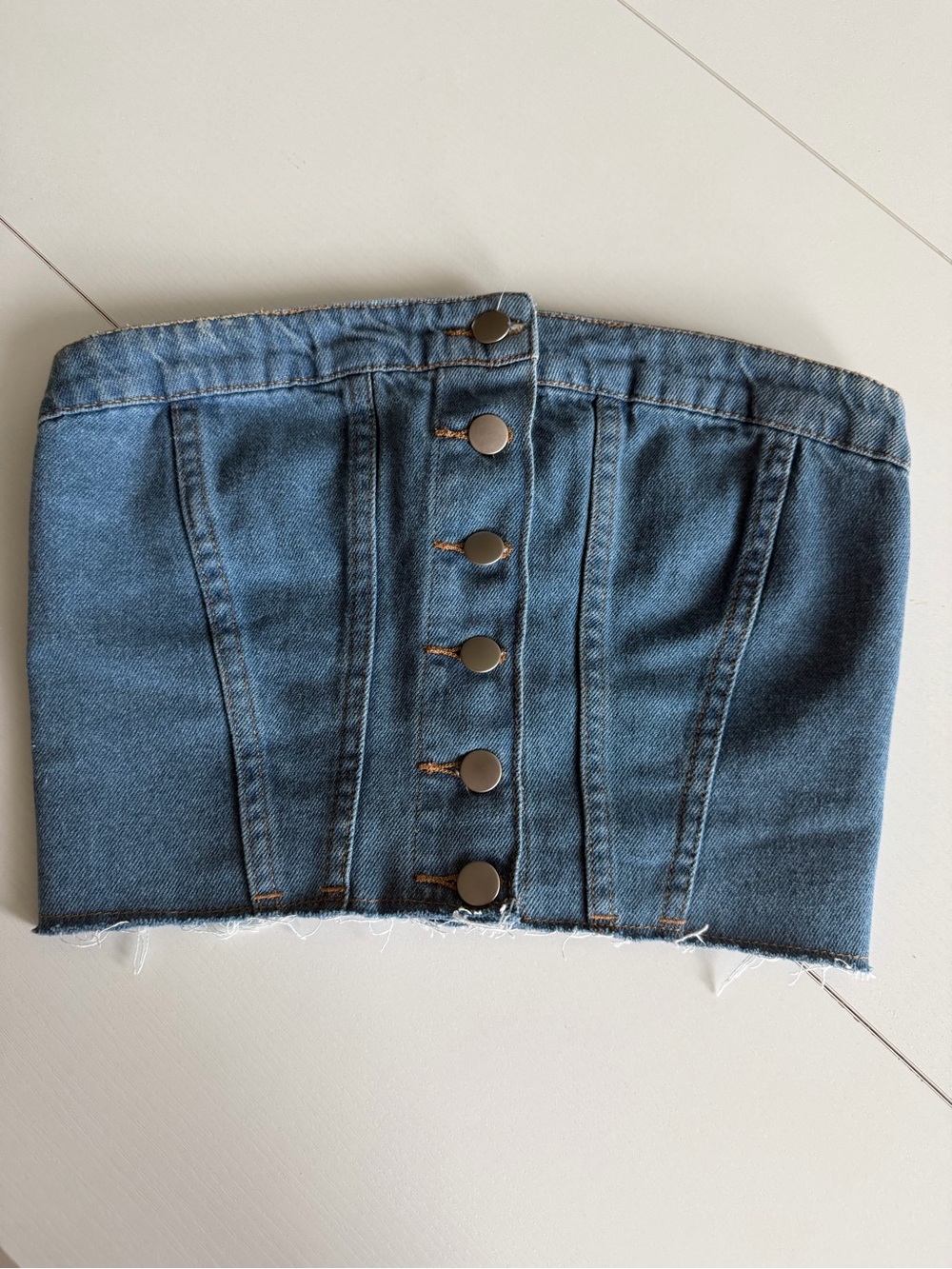 Egoiste Denim Strapless Top Size M | New Without Tags